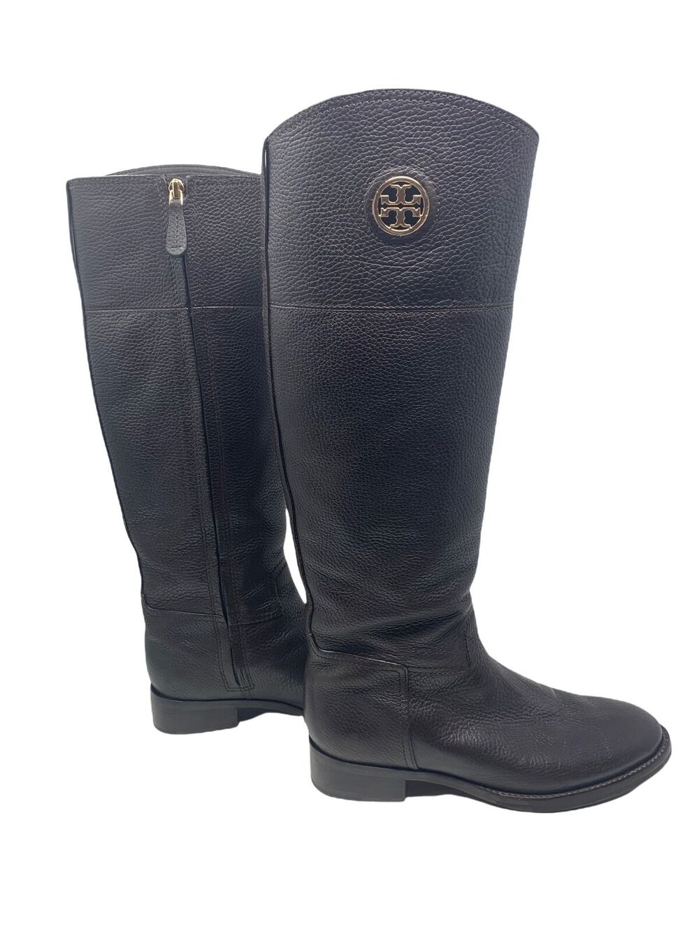 Tory Burch Knee High Riding Boots Brown Leather Size 7.5 Equestrian Style